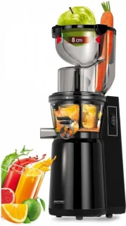 Koudpersmixer voor groenten en fruit - lage snelheid 60 omw/min - slowjuicer met 2 netmaten - achteruitfunctie - 200 W sapcentrifuge groenten en fruit