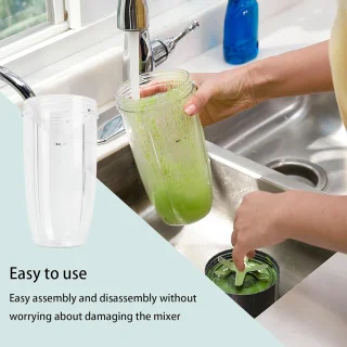 Doorzichtige beker voor mixer - reservebeker - kunststof sapcentrifuge - 32 ounces - elektrische sapcentrifuge vervangende beker