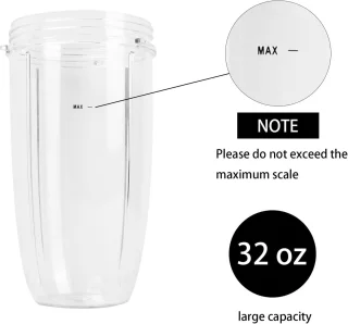 Doorzichtige beker voor mixer - reservebeker - kunststof sapcentrifuge - 32 ounces - elektrische sapcentrifuge vervangende beker