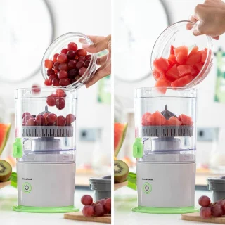 Oplaadbare elektrische sinaasappelpers 250 ml Luchtdichte antidruppeldop Elektrische sapcentrifuge Snelheid 22000 toeren per minuut Automatische uitschakeling - snel citruspersapparaat - makkelijk schoon te maken. sapcentrifuge groenten en fruit