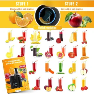 Thuys – Sapcentrifuges Groenten En Fruit – 1100W Grote Invoeropening Van 85 mm – 42 x 35 x 23cm – Zwart
