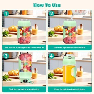 Wat vinden we goed aan de Sapcentrifuge - Draagbare blender - Sapcentrifuge - Digitaal display - Draagbare sapcentrifuge - Antislip handvat, geschikt voor sportschool, reizen, kamperen, thuis, enz., voor het maken van sapjes en smoothies (groen)