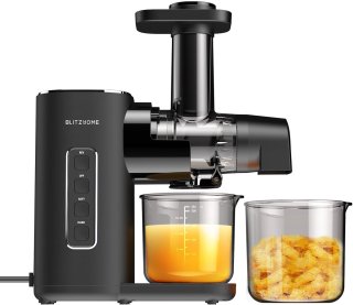 De Sapcentrifuge - Slowjuicer - Koude Pers Juicer - Langzaam Kauwen Sapmachine - 2 Snelheidsstanden - Stil - Hoge Sapopbrengst - Groente en Fruit Pers - Eenvoudig te Reinigen - Anti-Druppel - BPA-vrij - Compacte Juicer - 450ml - 150W in één oogopslag