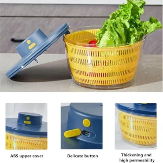 Automatische slacentrifuge voor groenten en fruit - USB draadloos, 4000 ml, Keukenhulp voor snel afwateren