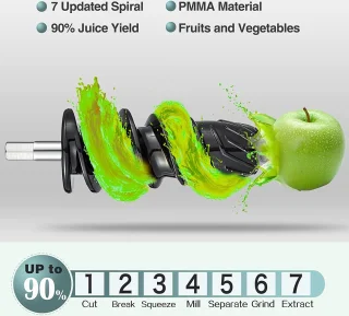 Slowjuicer - Voor Groente- en Fruitsap - Horizontale Slow juicer - duurzaam