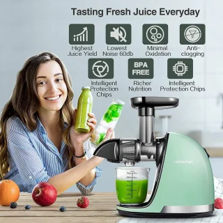 Slowjuicer - Voor Groente- en Fruitsap - Horizontale Slow juicer - duurzaam