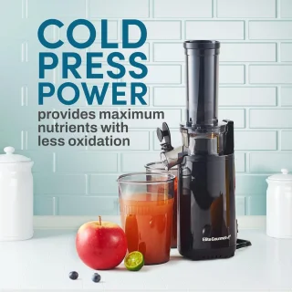 Compacte koude-pers-sapcentrifuge - voedingsstoffen en vitaminen - gemakkelijk schoon te maken - 16 oz sapbeker - antraciet sapcentrifuge groenten en fruit