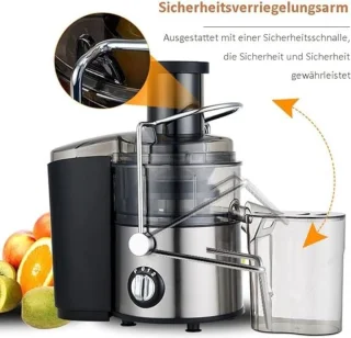 Equivera Sapcentrifuge - Sapcentrifuge - Sapcentrifuge voor Groente en Fruit - Juicer voor Groente en Fruit - Sap Machine - Sap Maker - Slow Juicer - Juicer - Elektrische Sap Pers