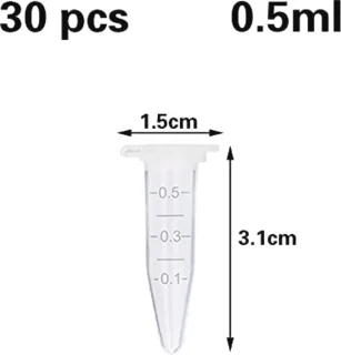 30x microcentrifugebuisjes conisch 0,5 ml