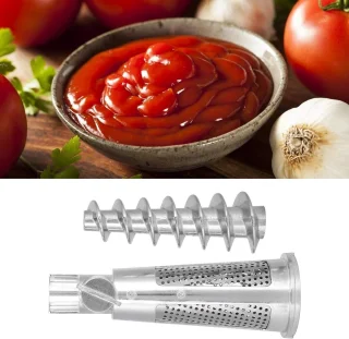 Accessoire set voor juicer en vleesmaler met schroefas, filterzak en tomatensapmaker