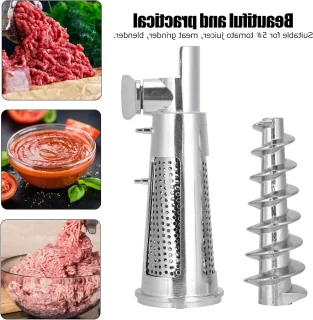 Accessoire set voor juicer en vleesmaler met schroefas, filterzak en tomatensapmaker