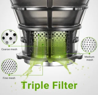 AMZCHEF All-In-One Slow Juicer 1.8L 250W Black