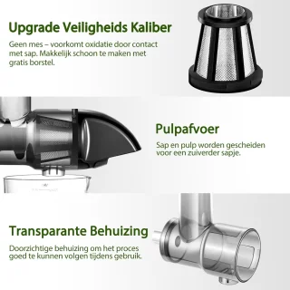 AMZCHEF Slowjuicer Sapcentrifuge Zwart