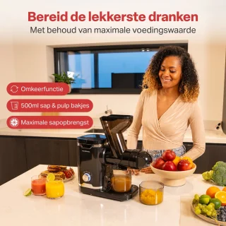 AoraKitchen Slowjuicer 500ML Zwart