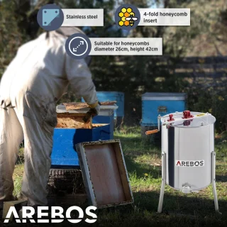 AREBOS Honing Extractor Handmatig Roestvrij Staal 4 Raatjes