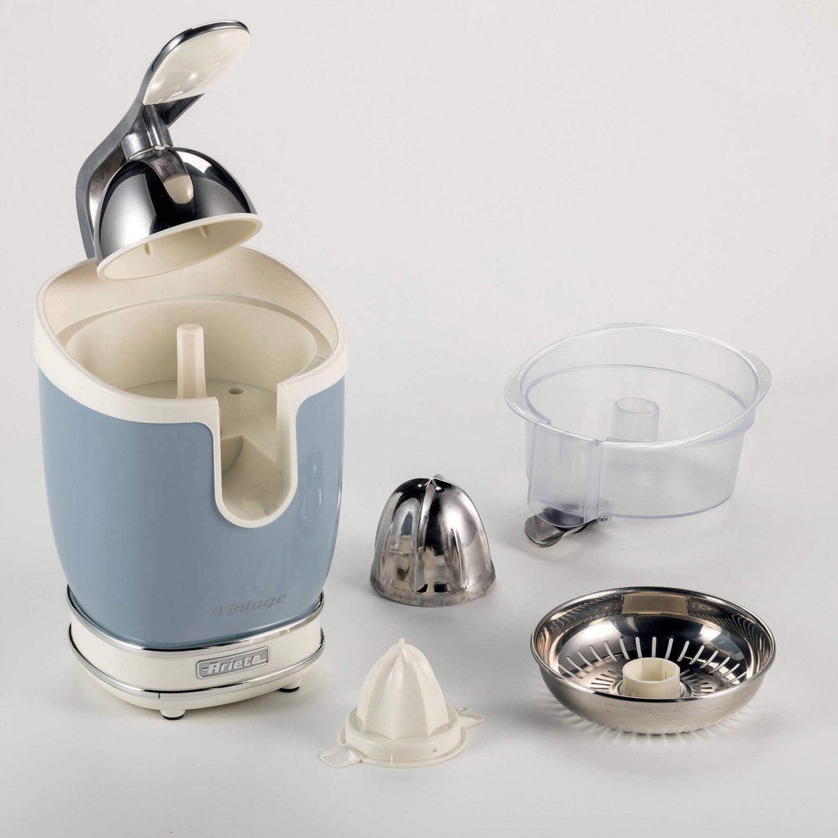 Wat vinden we goed aan de Ariete 0413/05 Vintage elektrische citruspers blauw