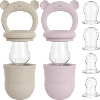 Babyfruithapper - set van 2 beige en roze - ShopVlot