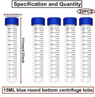 Centrifugebuisjes 15 ml - 20 stuks - hangend deksel