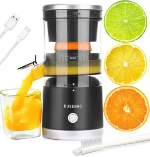 Citruspers elektrisch zwart en zilver, oplaadbaar via USB-C