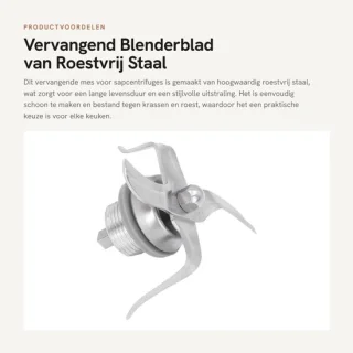 Dailygoods vervangend blenderblad roestvrij staal