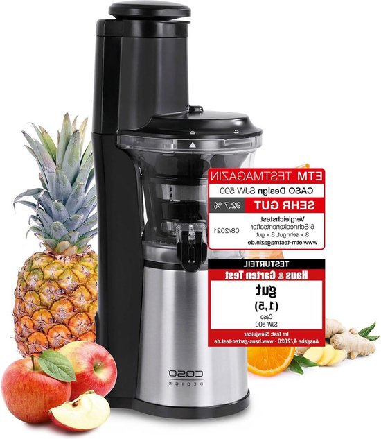 Design Slow Juicer Zwart Roestvrijstaal Sapcentrifuge