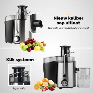 DKProducts Slowjuicer 800W Roestvrijstaal Zwart