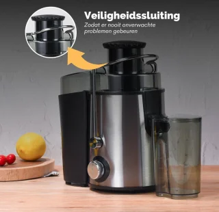 DKProducts Slowjuicer 800W Roestvrijstaal Zwart