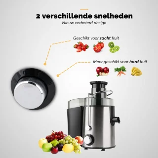 DKProducts Slowjuicer 800W Roestvrijstaal Zwart