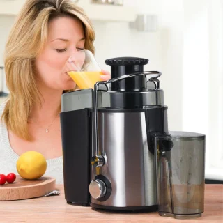 DKProducts Slowjuicer 800W Roestvrijstaal Zwart