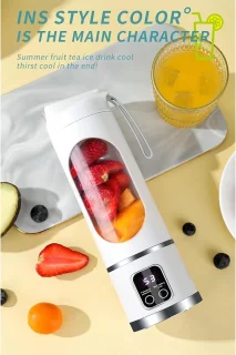 Draagbare blender en sapcentrifuge 450 ml — paars