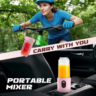 Draagbare mini blender 500 ml Roze