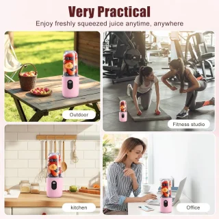 Draagbare mini blender 500 ml Roze