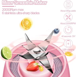 Draagbare mini blenderbeker 380 ml - Roze