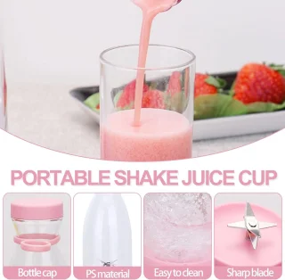 Draagbare mini blenderbeker 380 ml - Roze