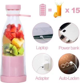Draagbare mini blenderbeker 380 ml - Roze
