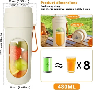 Draagbare Smoothie Maker 450 ml (Oranje)