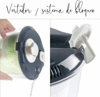 Draaibare saladecentrifuge 3-delig