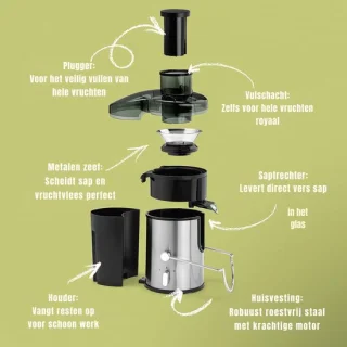 DYNA® Sapcentrifuge Slowjuicer Zwart