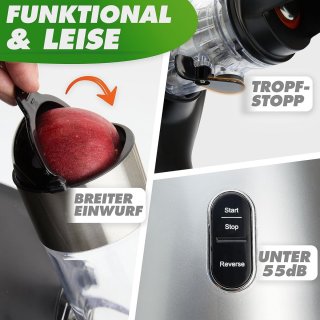 Wat vinden we goed aan de Edelstaal Slowjuicer Sapcentrifuge