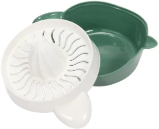 EH Excellent Houseware citruspers met container met tuit, 17 x 12,5 x 10,5 cm - donkergroen