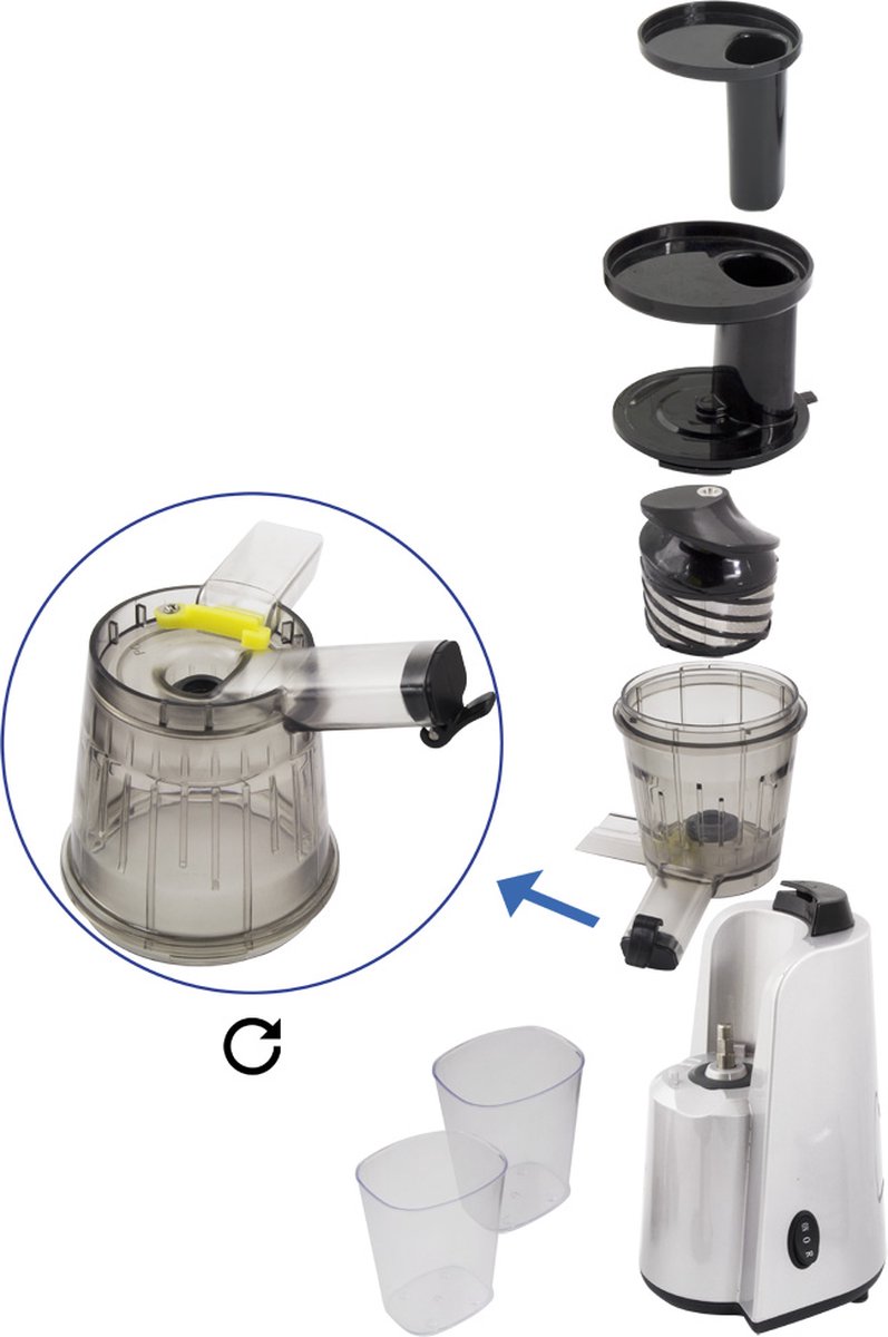 Wat vinden we goed aan de Esperanza Mirtillo Compact Slowjuicer 150W Zilver