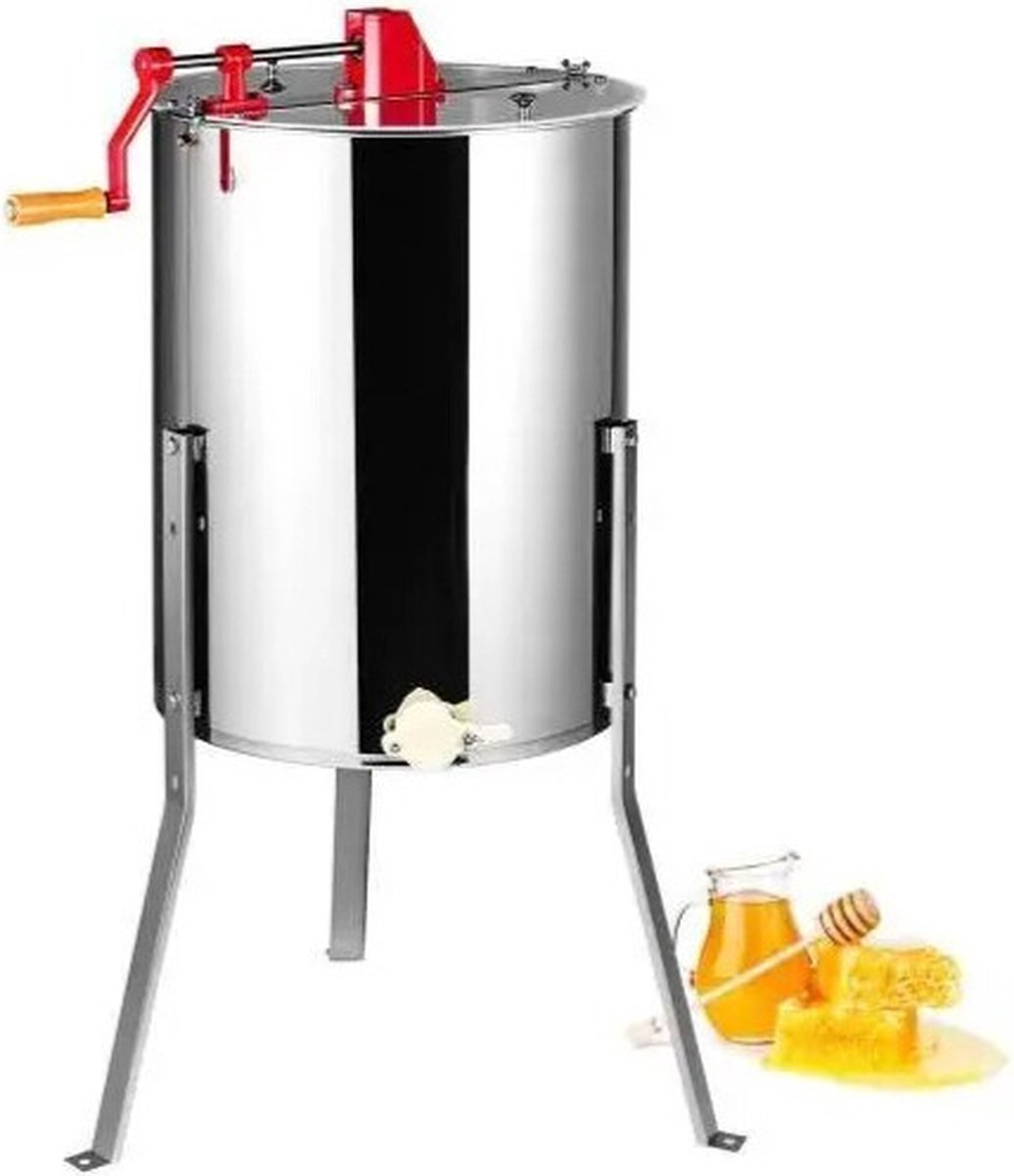 De FIBILA Handmatige Honing Extractor RVS in één oogopslag