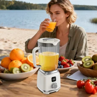 Fruitpers Draagbare Oplaadbare Sapcentrifuge - Wit