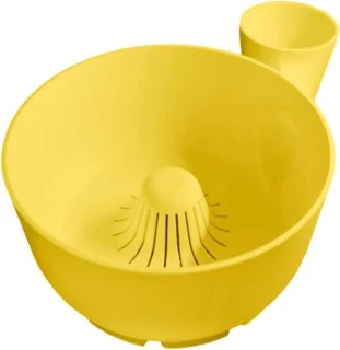 Fruitwasser kom - groentezeef - saladebereider - 20 cm - geel
