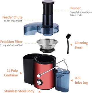 Fuegobird L811 Power Juicer RVS Rood