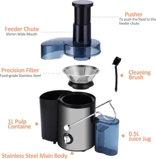 Fuegobird L811 Power Juicer RVS Zwart