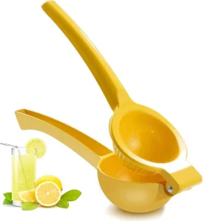 Handmatige citruspers (metalen uitvoering) - geel
