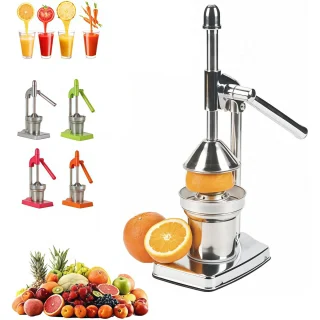 De Handmatige gietijzeren citruspers 36 x 18,5 x 13 cm Zilverkleurig in één oogopslag