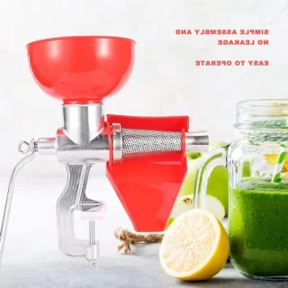 Handmatige juicer van aluminium legering met filter en schroefklem