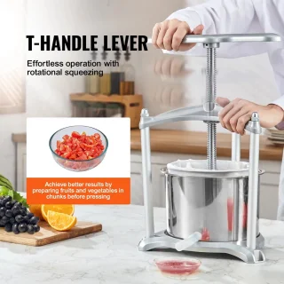Kitchen Citruspers Handmatige Sapcentrifuge Roestvrij Staal 6L Zilver